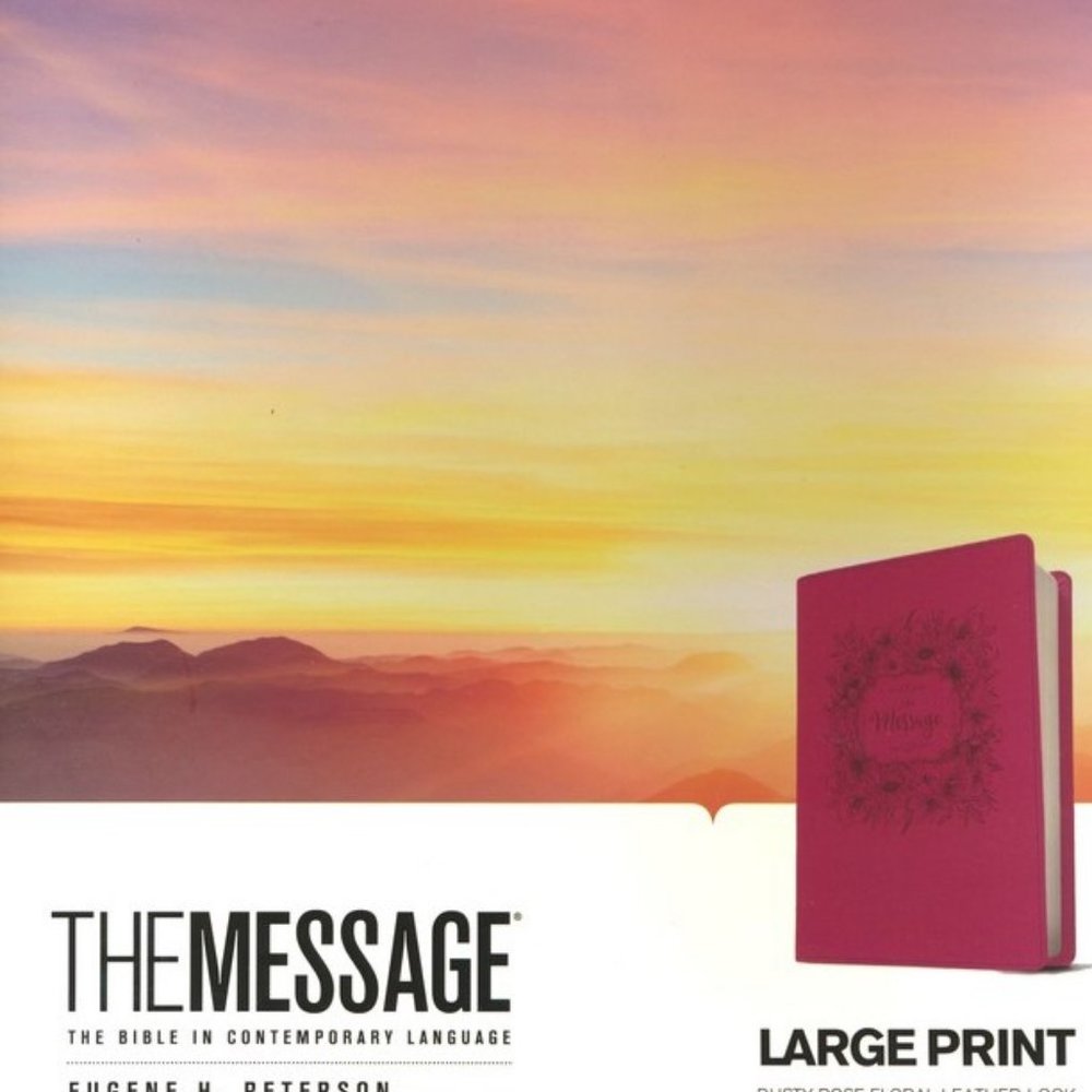 The Message Bible, Dusty Rose Floral Large Print